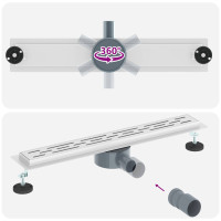 Produktbild för Duschavlopp med glaslock och 360° Sifon Silver 60 cm