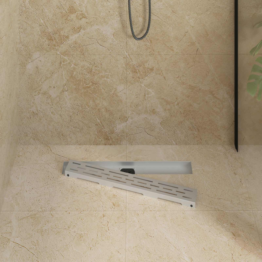 Produktbild för Duschavlopp med glaslock och 360° Sifon Silver 60 cm