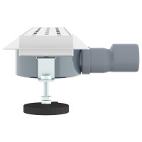 Produktbild för Duschavlopp med glaslock och 360° Sifon Silver 60 cm