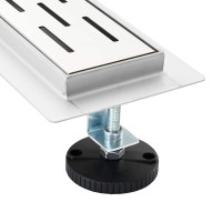 Produktbild för Duschavlopp med glaslock och 360° Sifon Silver 60 cm