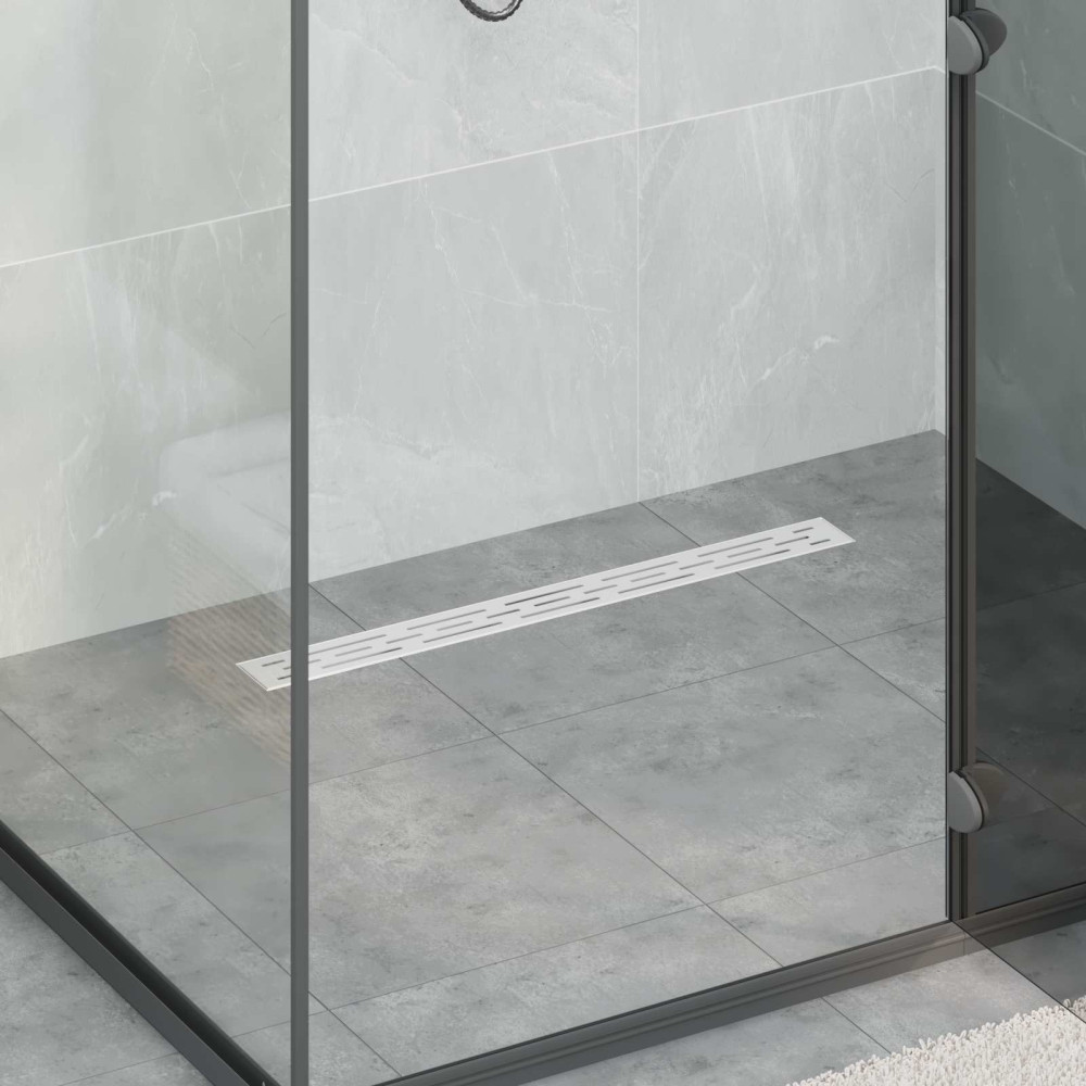 Produktbild för Duschavlopp med glaslock och 360° Sifon Silver 70 cm