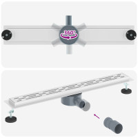 Produktbild för Duschavlopp med glaslock och 360° Sifon Silver 70 cm