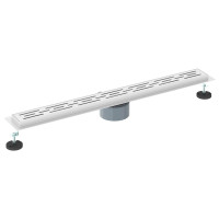 Produktbild för Duschavlopp med glaslock och 360° Sifon Silver 80 cm