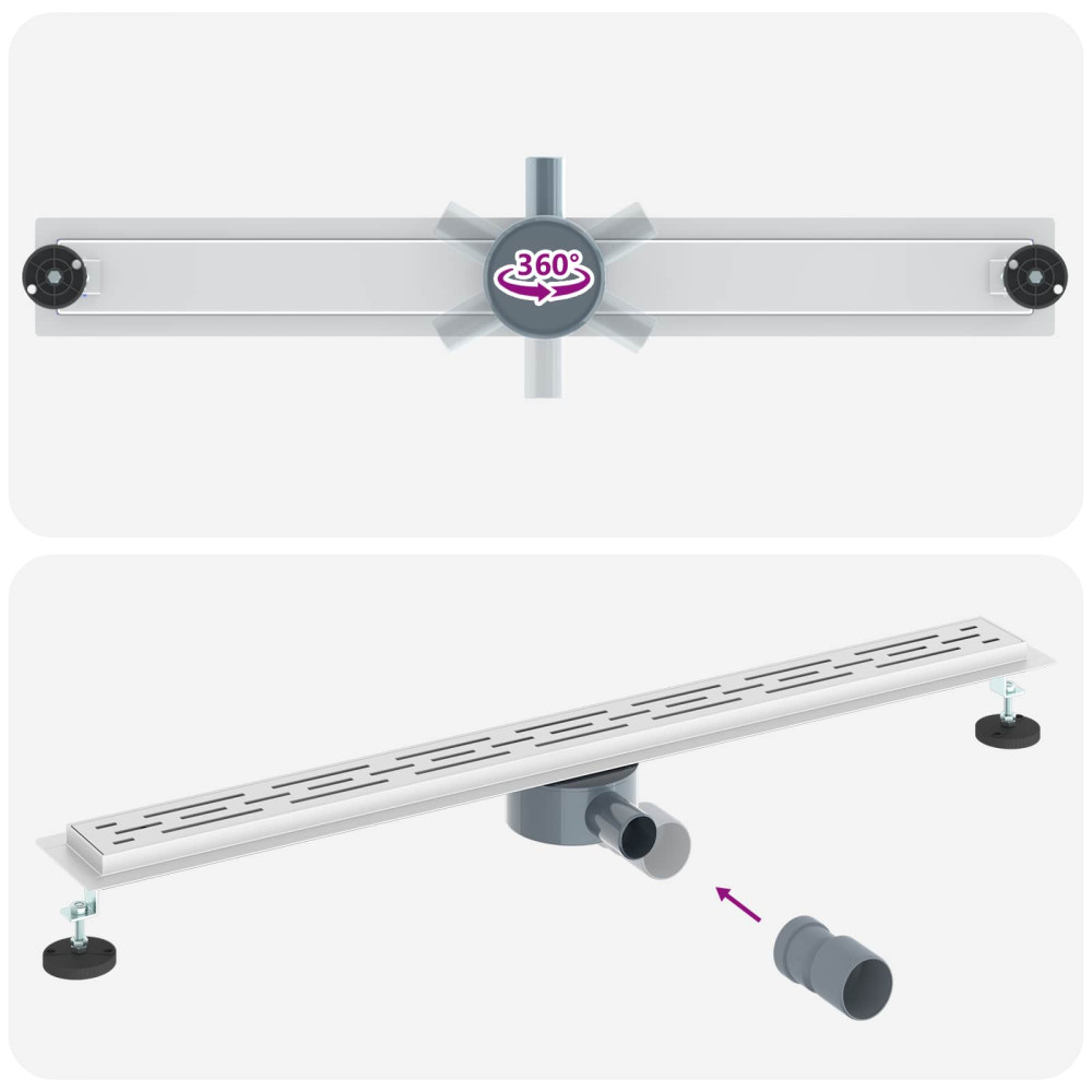 Produktbild för Duschavlopp med glaslock och 360° Sifon Silver 90 cm