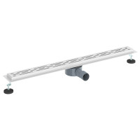 Produktbild för Duschavlopp med glaslock och 360° Sifon Silver 90 cm