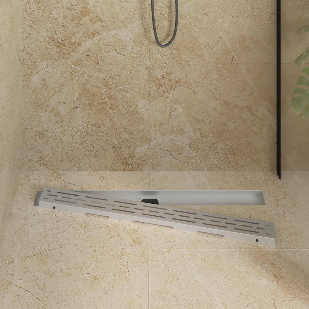 Produktbild för Duschavlopp med glaslock och 360° Sifon Silver 90 cm