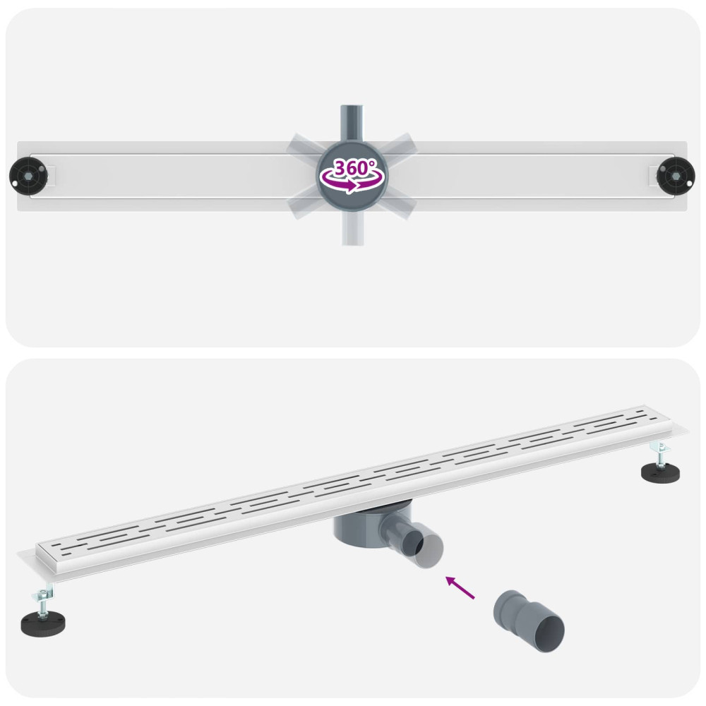 Produktbild för Duschavlopp med glaslock och 360° Sifon Silver 100 cm
