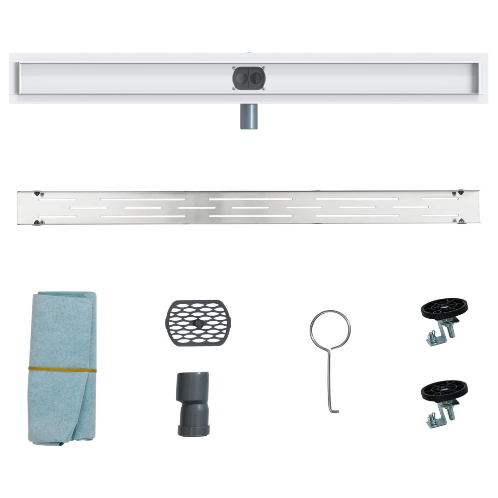 Produktbild för Duschavlopp med glaslock och 360° Sifon Silver 100 cm