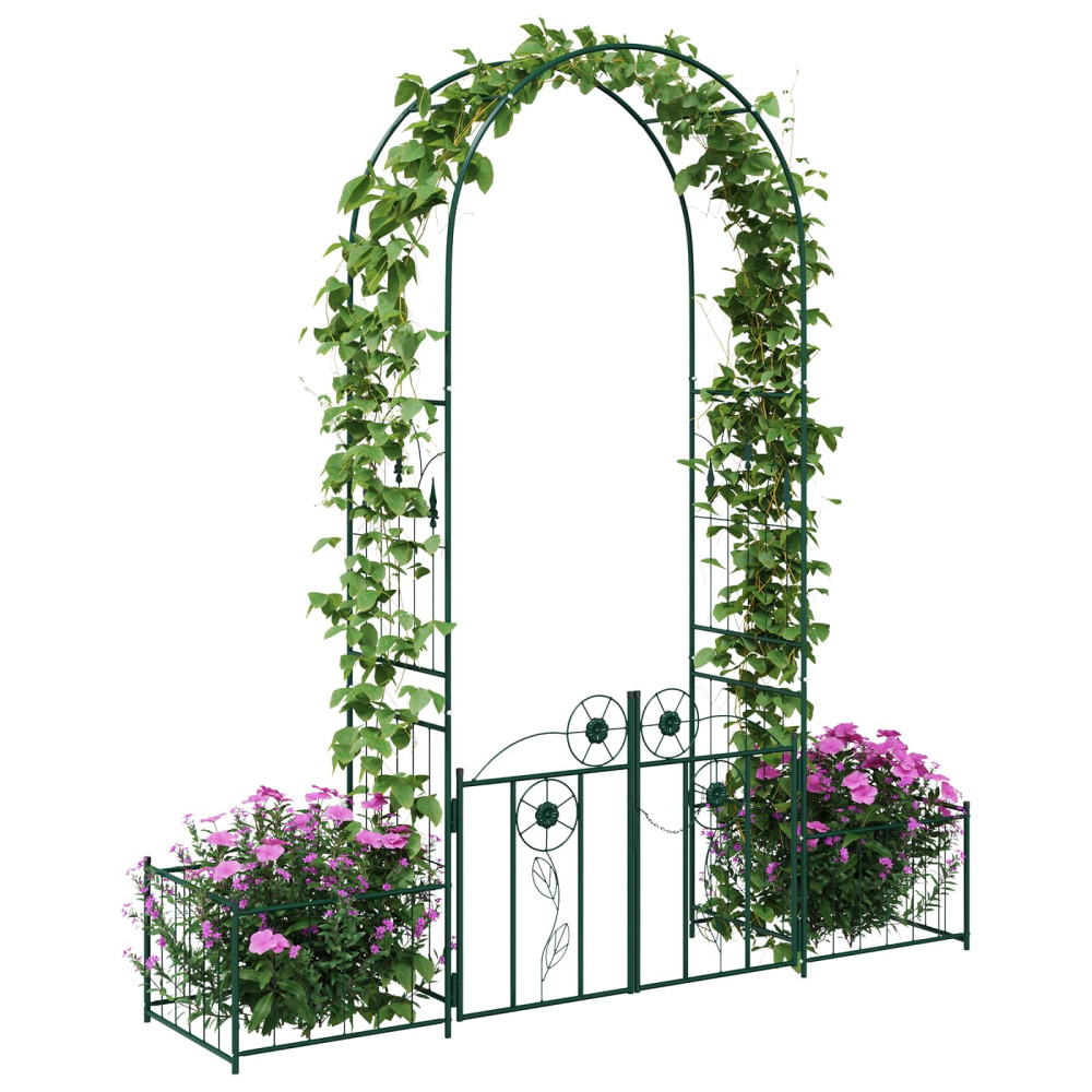 Produktbild för Trädgårdsbåge med lås Grön 203 x 50 x 218 cm