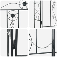 Produktbild för Trädgårdsbåge Enfärgad Svart 115 x 37 x 226 cm