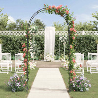 Produktbild för Trädgårdsbåge Blommor Svart 115 x 37 x 231 cm