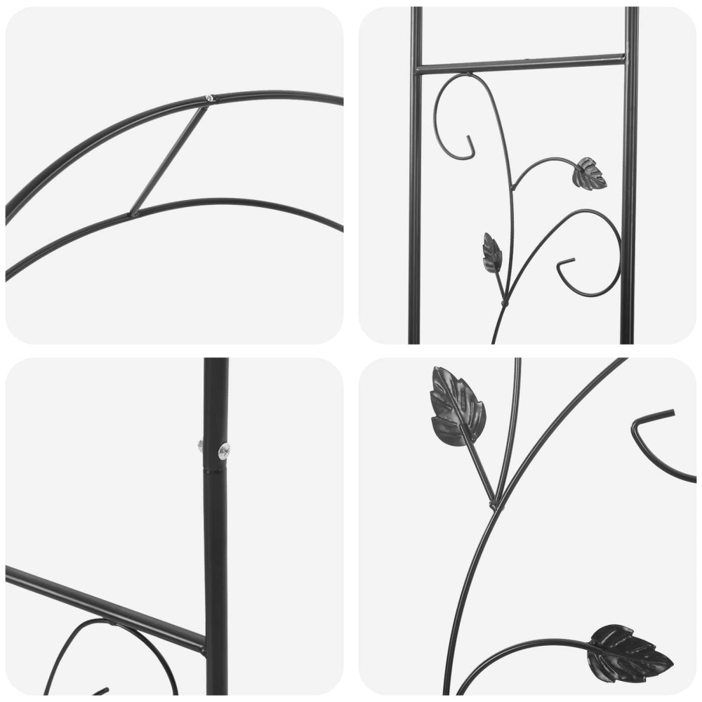 Produktbild för Trädgårdsbåge Blommor Svart 115 x 37 x 231 cm