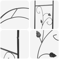 Produktbild för Trädgårdsbåge Blommor Svart 115 x 37 x 231 cm