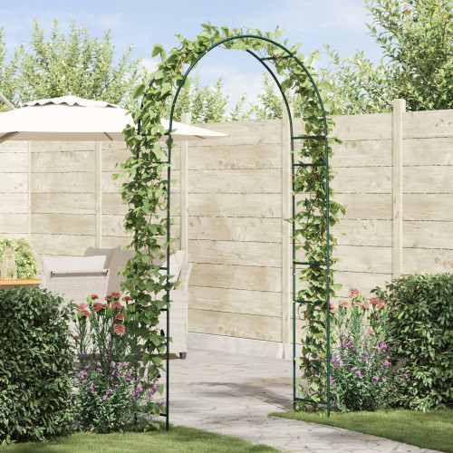 vidaXL Trädgårdsbåge Blommor Grön 115 x 37 x 231 cm