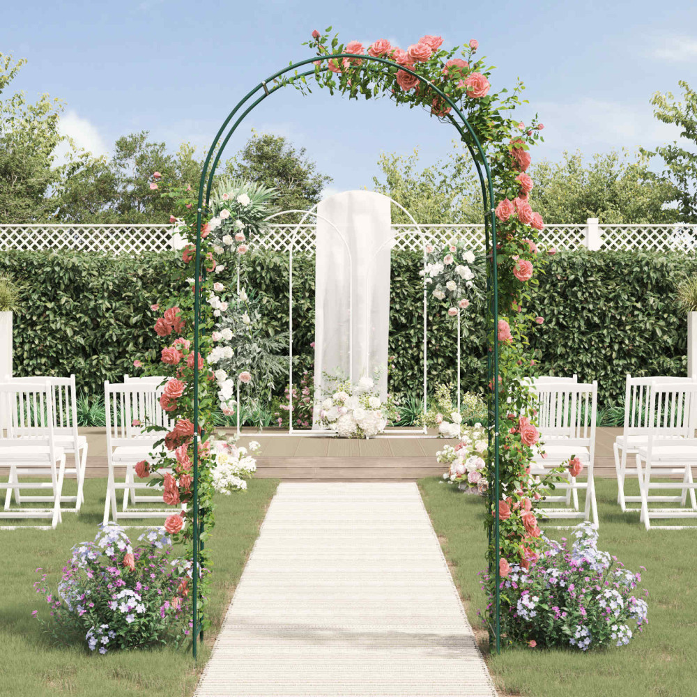 Produktbild för Trädgårdsbåge Blommor Grön 115 x 37 x 231 cm