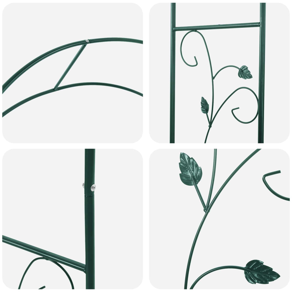 Produktbild för Trädgårdsbåge Blommor Grön 115 x 37 x 231 cm