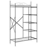 Produktbild för Öppen garderob med hylla Svart 104,5 x 45 x 172 cm Stål
