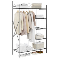 Produktbild för Öppen garderob med hylla Svart 104,5 x 45 x 172 cm Stål