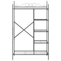 Produktbild för Öppen garderob med hylla Svart 104,5 x 45 x 172 cm Stål