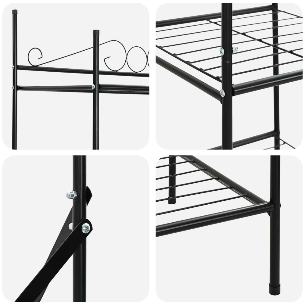 Produktbild för Öppen garderob med hylla Svart 104,5 x 45 x 172 cm Stål
