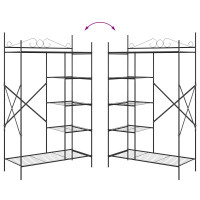 Produktbild för Öppen garderob med hylla Svart 104,5 x 45 x 172 cm Stål