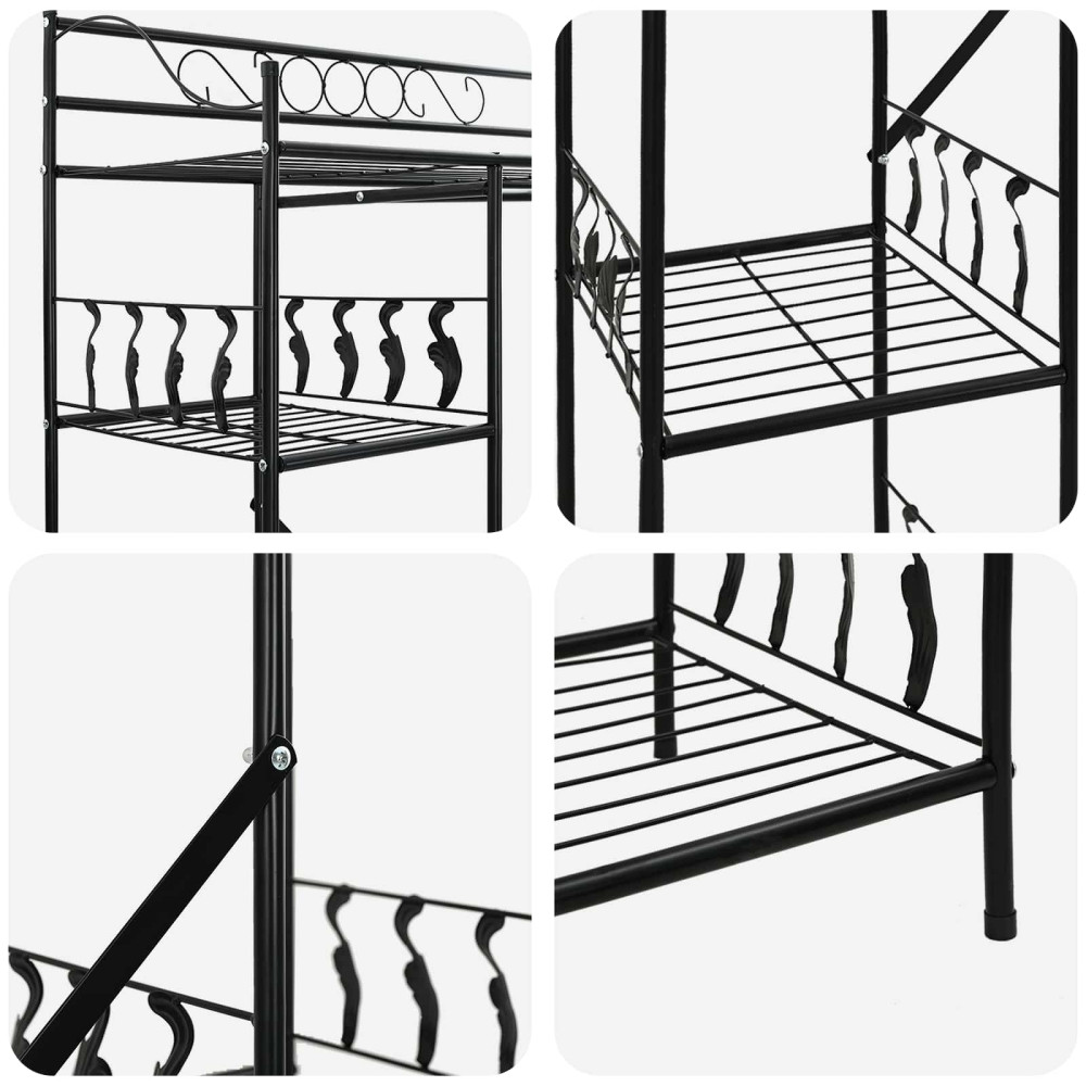 Produktbild för Öppen garderob med hylla Svart 101 x 43 x 188 cm Stål