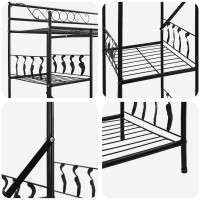 Produktbild för Öppen garderob med hylla Svart 101 x 43 x 188 cm Stål