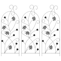 Produktbild för Trädgårdsstängsel med lås 3 pcs Svart 112 x 39,5 cm Stål
