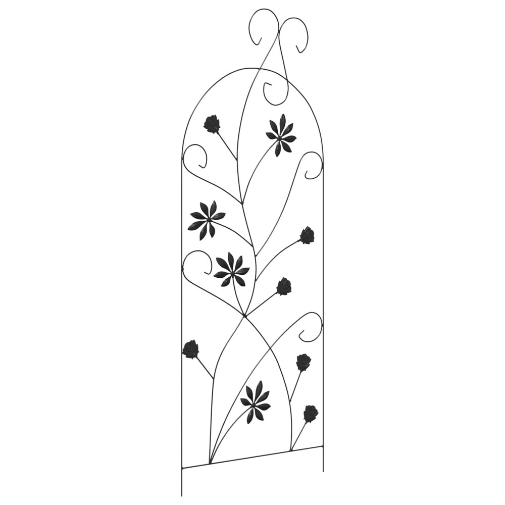 Produktbild för Trädgårdsstängsel med lås 3 pcs Svart 112 x 39,5 cm Stål