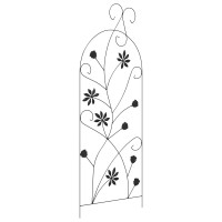 Produktbild för Trädgårdsstängsel med lås 3 pcs Svart 112 x 39,5 cm Stål