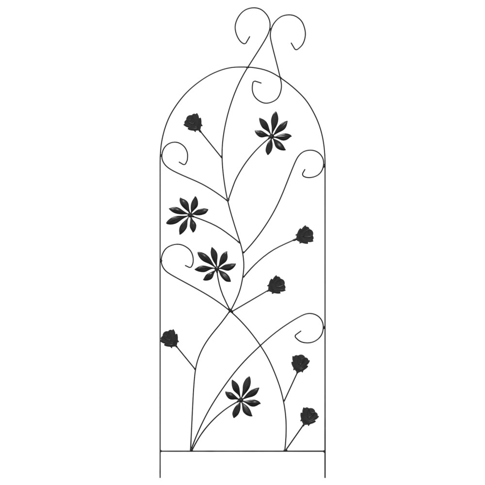 Produktbild för Trädgårdsstängsel med lås 3 pcs Svart 112 x 39,5 cm Stål