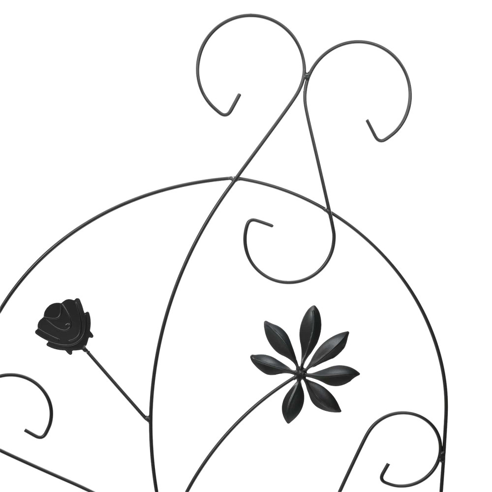 Produktbild för Trädgårdsstängsel med lås 3 pcs Svart 112 x 39,5 cm Stål