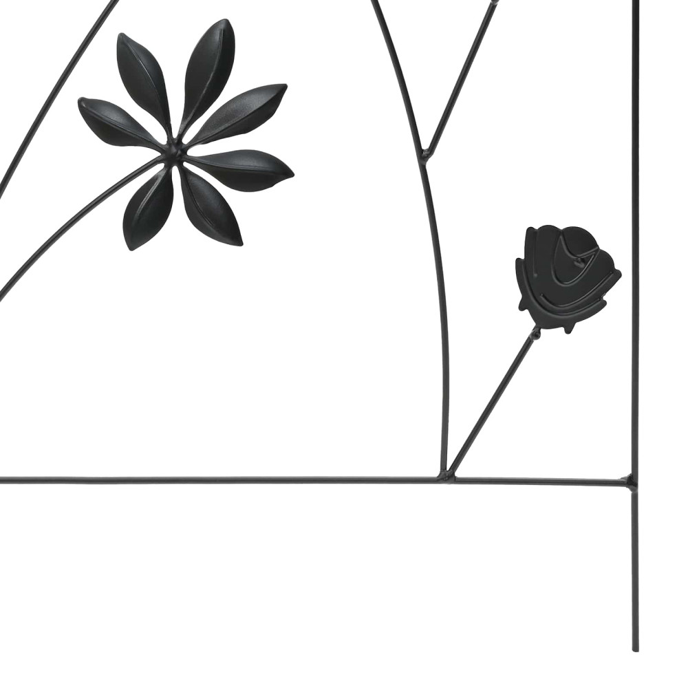 Produktbild för Trädgårdsstängsel med lås 3 pcs Svart 112 x 39,5 cm Stål