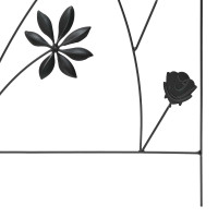 Produktbild för Trädgårdsstängsel med lås 3 pcs Svart 112 x 39,5 cm Stål