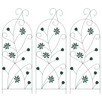 Produktbild för Trädgårdsstängsel 3 pcs Grön 112 x 39,5 cm Stål