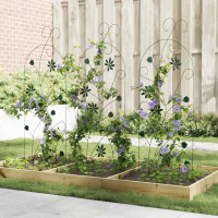 Produktbild för Trädgårdsstängsel 3 pcs Grön 112 x 39,5 cm Stål
