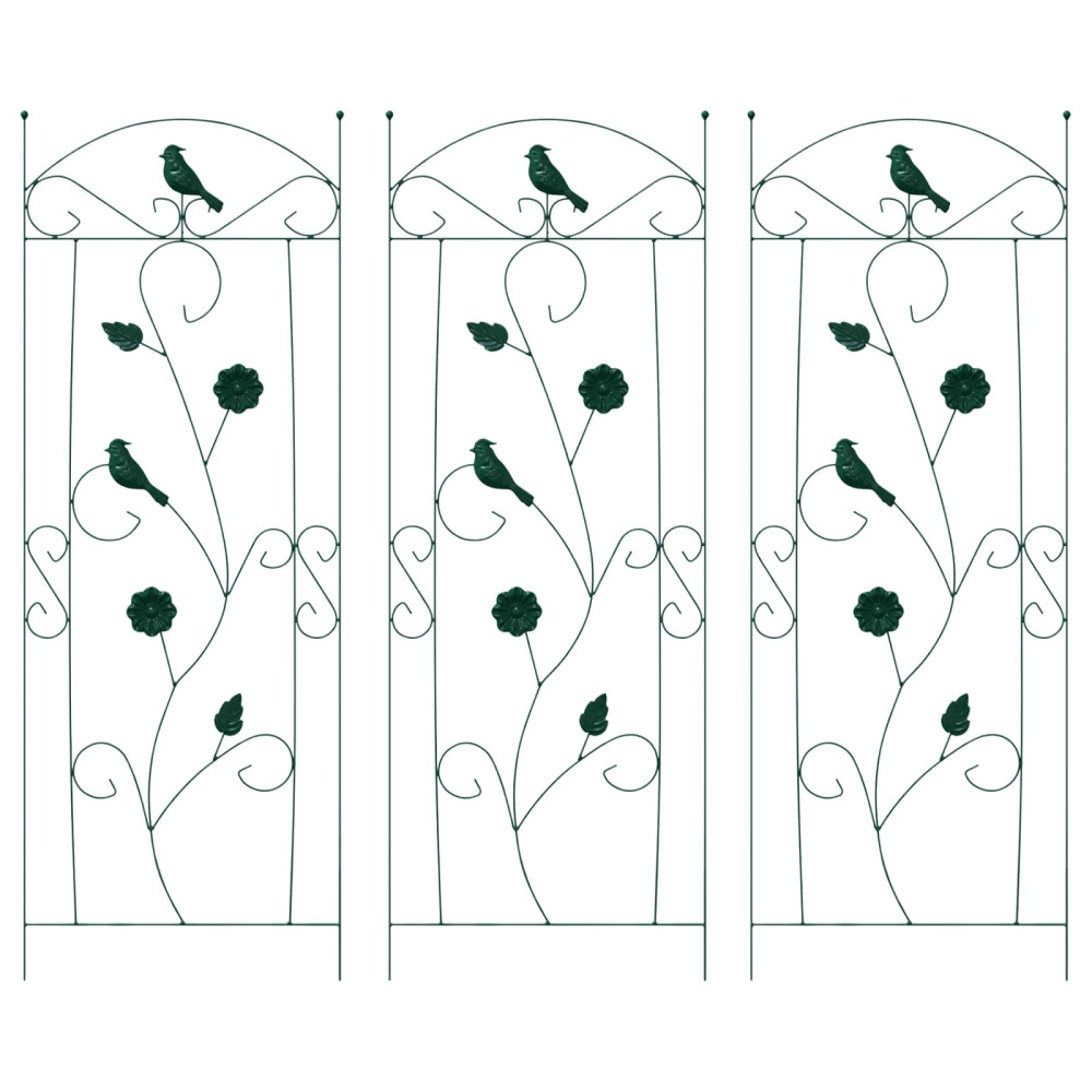 Produktbild för Trädgårdsstängsel 3 pcs Grön 110 x 40 cm Stål