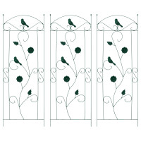Produktbild för Trädgårdsstängsel 3 pcs Grön 110 x 40 cm Stål