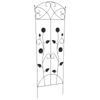 Produktbild för Trädgårdsstängsel 3 pcs Svart 110,5 x 42,5 cm Stål