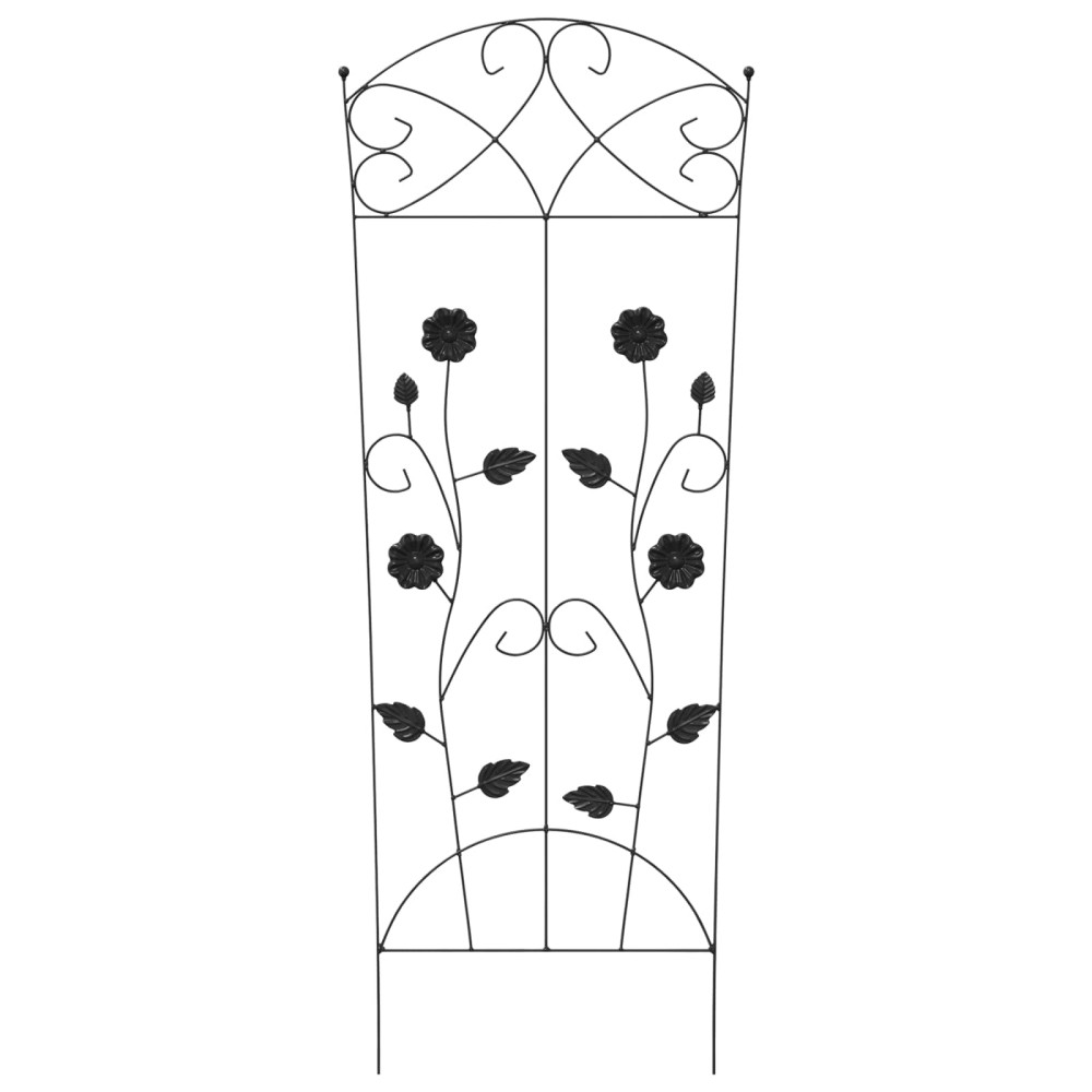 Produktbild för Trädgårdsstängsel 3 pcs Svart 110,5 x 42,5 cm Stål