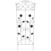 Produktbild för Trädgårdsstängsel 3 pcs Svart 110,5 x 42,5 cm Stål