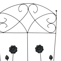 Produktbild för Trädgårdsstängsel 3 pcs Svart 110,5 x 42,5 cm Stål