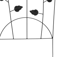 Produktbild för Trädgårdsstängsel 3 pcs Svart 110,5 x 42,5 cm Stål