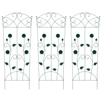 Produktbild för Trädgårdsstängsel 3 pcs Grön 110,5 x 42,5 cm Stål