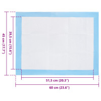 Produktbild för Icke-vävd tyg för husdjurs träning pad 50 pcs 60 x 45 cm