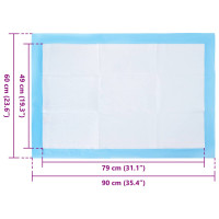 Produktbild för Icke-vävd tyg för husdjurs träning pad 50 pcs 90 x 60 cm
