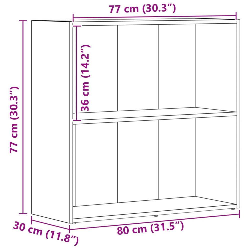 Produktbild för Hyllsystem Svart Ek 80 x 30 x 76,5 cm Konstruerat trä