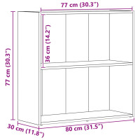 Produktbild för Hyllsystem Svart Ek 80 x 30 x 76,5 cm Konstruerat trä