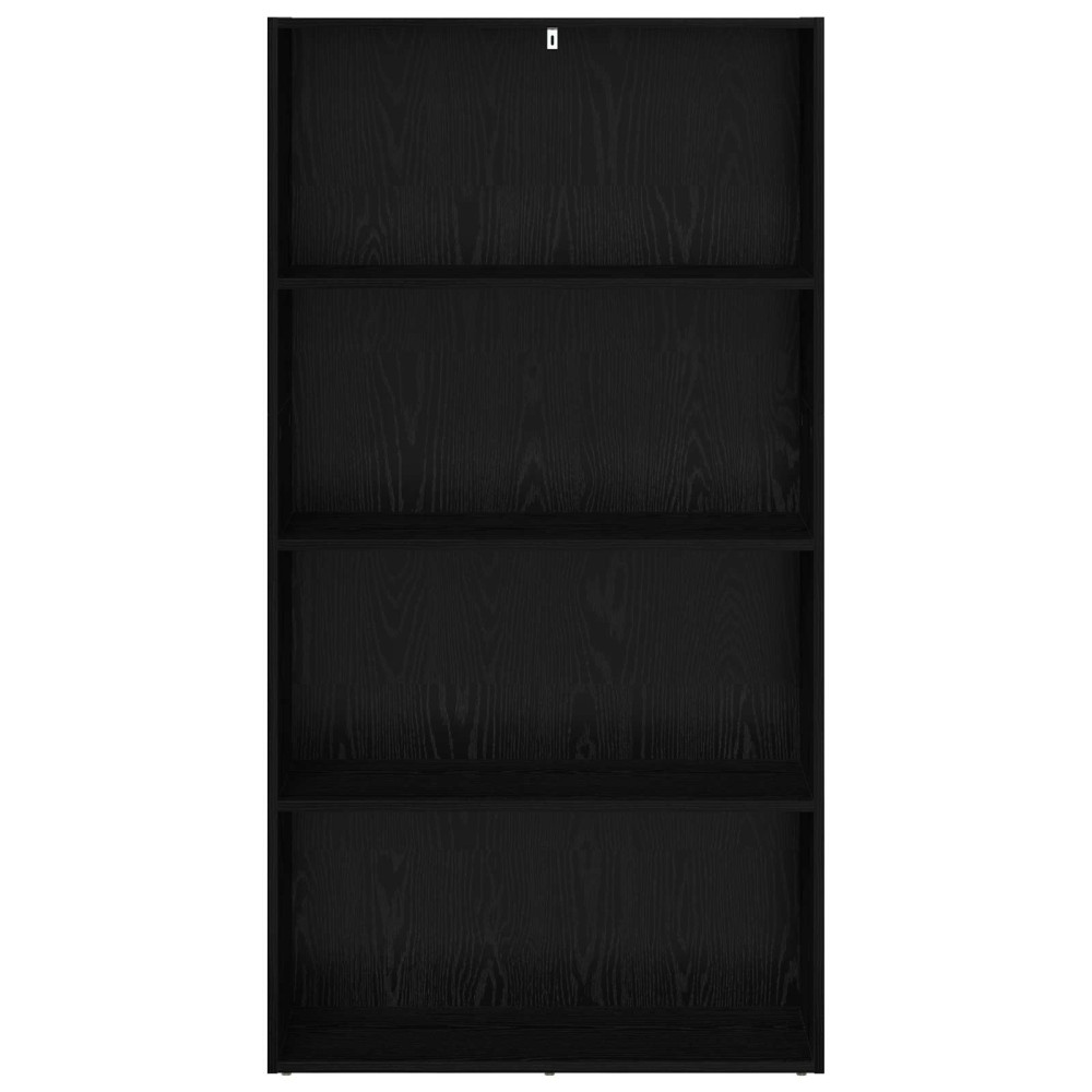 Produktbild för Frittstående bokhylla Svart Ek 80 x 30 x 152 cm Konstruerat trä