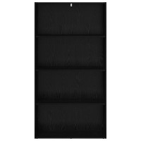 Produktbild för Frittstående bokhylla Svart Ek 80 x 30 x 152 cm Konstruerat trä
